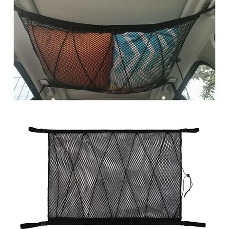 Filet de rangement pour toit voiture - Organiseur réglable double fermeture éclair voiture, caravane, camionnette, SUV, tout terrain (1/5)