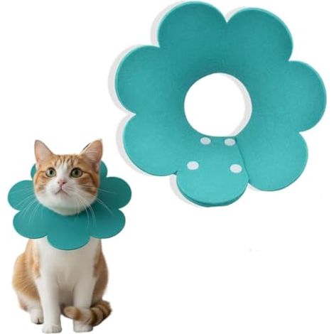 Collerette Chat Anti Léchage Réglable, Colerette Chat et Chien en Feutre Doux, Collier de Protection Post-opératoire Confortable pour Animaux à la Maison ou chez Le Vétérinaire (1/4)