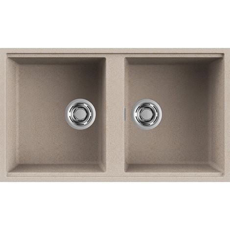 Lavello Elleci Incasso 2 vasche 83,6x48,8 Best 450 Sottotop Granitek Avena LGB45051BSO (1/3)