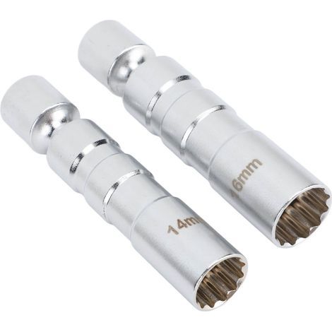 Set di 2 bussole magnetiche per candele, da 14 mm e 16 mm, a parete sottile, per riparazioni automobilistiche. (1/5)