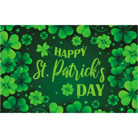 Bannière Double Face - Décoration Jour De La Saint-Patrick - Motif Trèfle Chapeau Pièces - 180 x 115 cm - Extérieur Jardin (1/4)