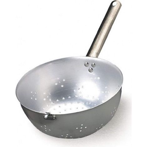 Passoire/scaldapasta Rotule en Aluminium avec Manche Tubulaire et Crochet en Acier Inoxydable, Argent 20 cm (1/2)