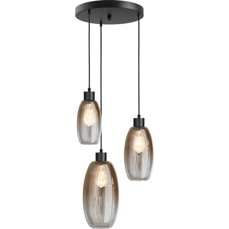 Lampe pendante Vide Olive avec 3 lunettes - noires - Ø35cm - 2432-05-35-3-02-111 (1/2)
