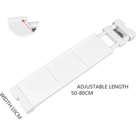 (Largeur 10 cm - 50-80 cm) Organisateur de placard/penderie, étagère de rangement murale réglable, étagère de cuisine, étagères décoratives pour placard, support d'armoire (1/4)