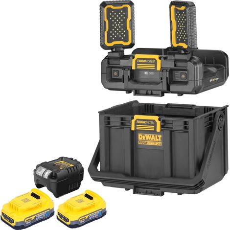 DeWalt DWST08061-1 Boîte à outils avec lampes intégrées 395 x 352 x 255 mm ToughSystem 2.0 + 2x batterie Powerstack 1,7 Ah + chargeur (1/5)