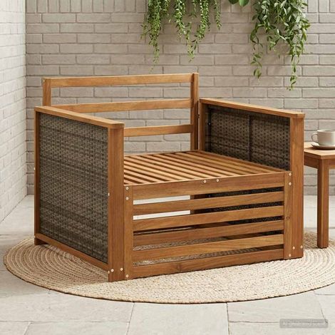 Teenpull – Outdoor Mittelsofa Massivholz Akazie Natur (1/5)