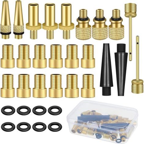 Adaptadores，Válvula de bicicleta，Adaptadores de válvula，Agujas para bomba de balón，Adaptador de bomba，Juego de 32 piezas (1/4)