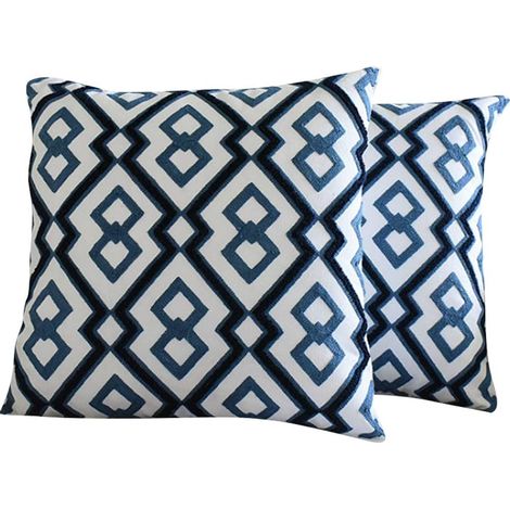 100% cotton pillowcases, soft classic embroidery. Decorative square vintage retro cushion cover for living room, sofa, bedroom (45.7 x 45.7 cm) (1/5)