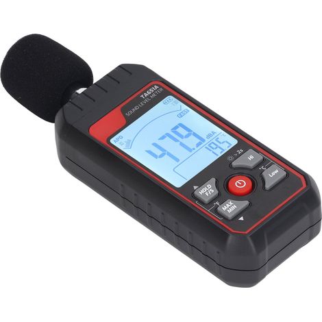 Präzises digitales Schallpegelmessgerät mit schneller Ansprechzeit, Geräuschmessgerät mit hintergrundbeleuchtetem LCD-Display, empfindliche Messung, schwarz (1/5)