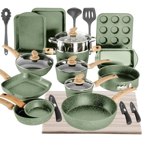 Kitchen Academy 30-teiliges Induktions-Kochgeschirr-Set mit Granitbeschichtung (1/5)
