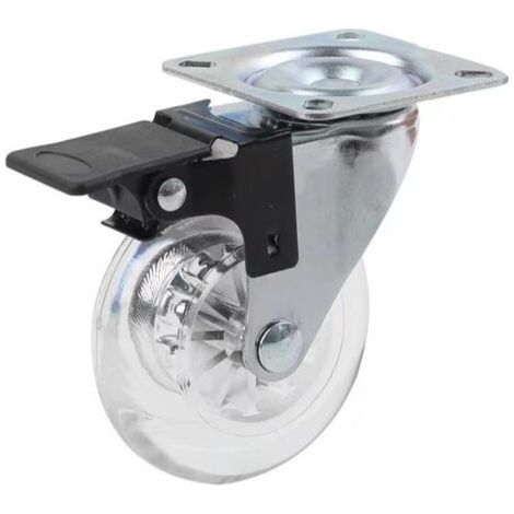 QORVA-Lot de 4 roulettes pour meubles avec freins, pivotantes à 360°, jusqu'à 120 kg, sans traces au sol