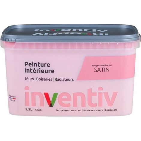 Peinture Intérieure Satin Rouge Grenadine 2,5L INVENTIV