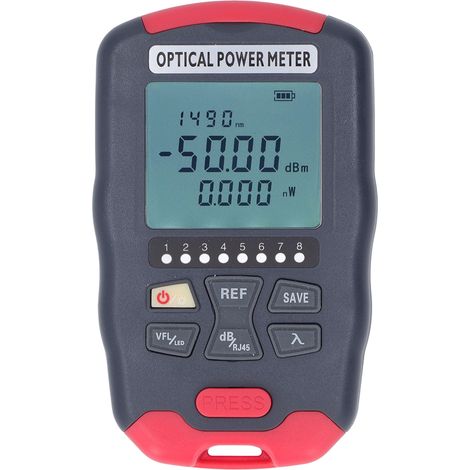 20 km Glasfaser-Leistungsmesser mit Rotlicht-VFL-Fehlerortung, Netzkabeltester, LED-Licht, optischer Messbereich -70 bis +10 dBm (1/5)