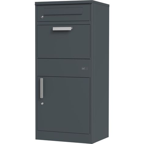 AXI Levi Boîte à Colis en métal anthracite - 50,6 x 38,3 x 112 cm Boîte aux Lettres pour Colis avec clé  Boite aux Lettre Colis