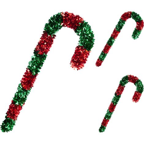 Bastoncino decorativo in tinsel 90 cm modello assortito PERAGA CHRISTMAS