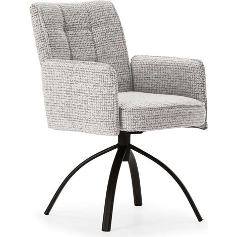 Pack de 2 sillones giratorios modelo Noah tapizado textil gris, 85cm(alto) 56cm(ancho) 63cm(largo) (1/5)