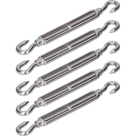 Shade Sail Hardware, Hook and Hook Anti-rust Adjustable Bungee Cord Turnbuckle to Adjust Tension for Fixing(M6)