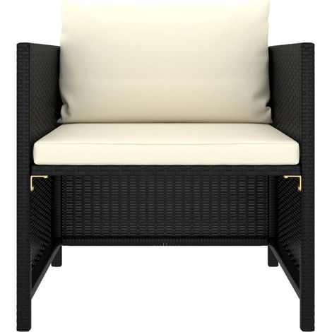 Canapé de jardin，Canapé d'extérieur，Sofa de jardin avec coussins Noir Résine tressée CFW433902 (1/5)