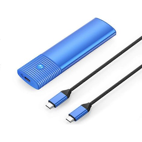 1. Boîtier Disque Dur Externe 10Gbps M2 NVMe SATA USB 3.2, Support UASP, Double Protocole, Bleu, Haute Vitesse pour SSD. (1/4)