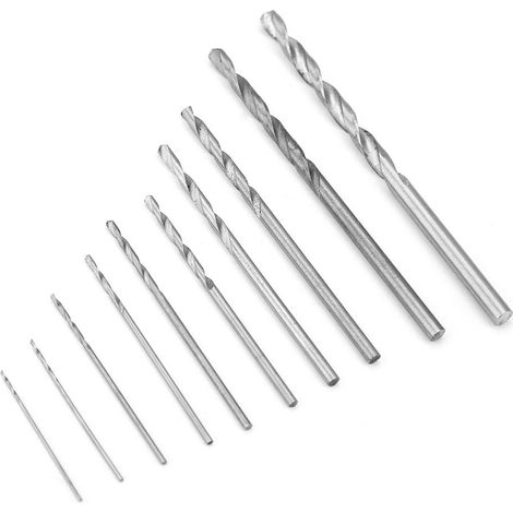 Ej.Life 10 Stück Langlebige, Hohe Geschwindigkeit, 0,5 Bohrer für Fiberglas-Stahl, Gerader Schaft, 0,5–3 Mm Spiralbohrer, Bohrwerkzeuge (1/5)