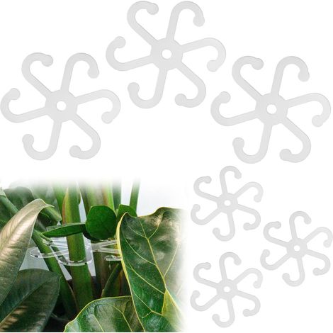 6pcs Supports de Tiges pour Plantes, 2 Tailles Supports de Tiges de Plantes d'Intérieur en Acrylique avec Trous Piquets de Support de Plantes Réutilisables Crochets Accessoires (Transparent) (1/5)