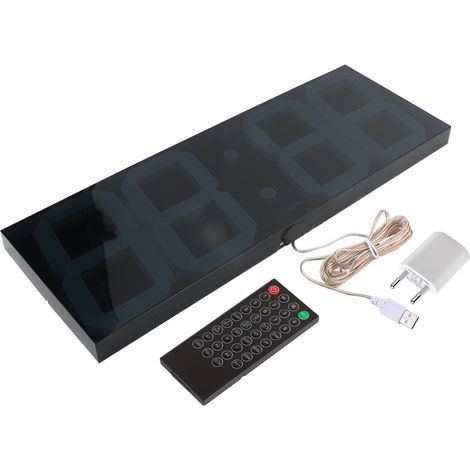 Home wall clock, LED electronic digital mirror with remote control (1/5)