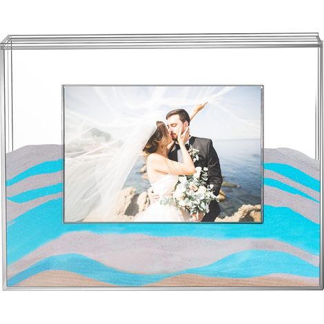 Cadre photo de cérémonie de mariage en acrylique transparent avec cadre photo pour décoration de mariage, décoration d'intérieur, souvenir (style classique) (1/5)