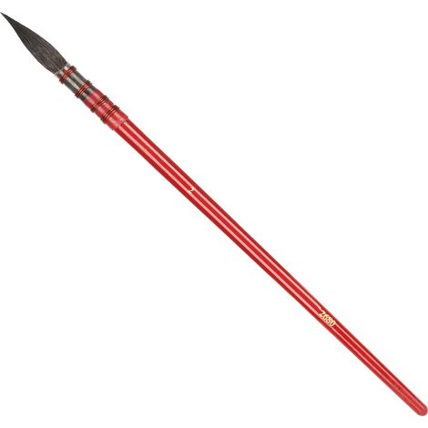 Pinceaux Zhong Sheng pour artistes, anneaux en fer rouge enroulés à la main, poils d'écureuil gris de haute qualité, pour aquarelle et acrylique, référence 2680 Rouge n° 2 (1/5)