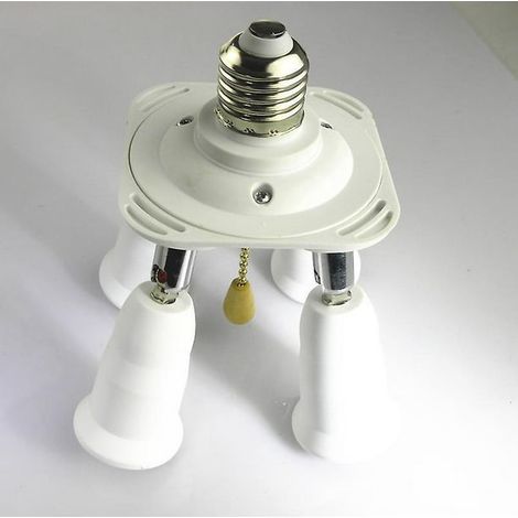 Distributeur de douille E27 4-en-1, adaptateur convertisseur pour ampoules LED, culot à visser, multiplicateur de prise, lot de 1, usage intérieur, compatible standard européen. (1/3)