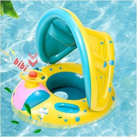 (Yellow) Pool Bebe Ring of Bath Child - Fender Baby Pool - A Ball Flottante Removable New Setting to Level Fender (1/4)
