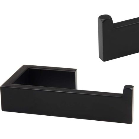 Wall-mounted toilet paper holder in brushed 304 stainless steel, black, 14.5 cm – sleek design for bathroom and kitchen (1/4)
