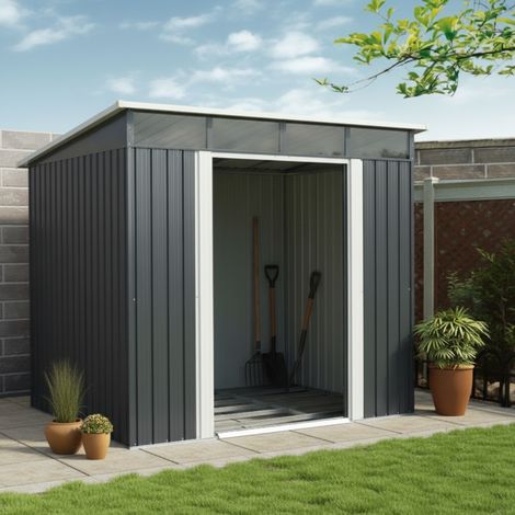 Abri Jardin Métal 5,64m²Skylight Anthracite + Kit Ancrage X-METAL (1/5)