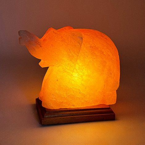 Lampada di Sale Himalayano Rosa naturale a forma di Elefante 3-4Kg (1/2)