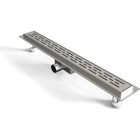 AICA Desagüe Lineal de acero inoxidable 90 cm canaleta, canaleta universal con sifón antiolores, sumidero drenaje para baño