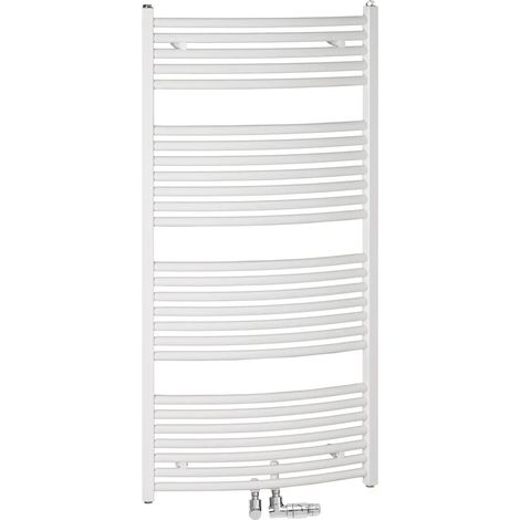 Zehnder Badheizkörper Zeno Bow, 1688x495 mm (HxL), Mittel- / Seitenanschluss, gebogen, ZNT-170-050-05, ZZ400350B100000