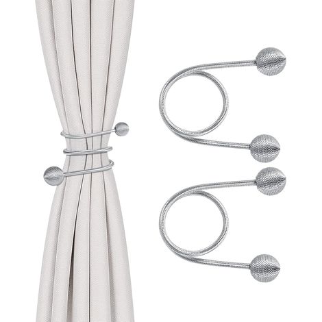 2 Pièces Attaches Rideaux, Corde Tressée Déformable, Finition Métallique, Pour Salon et Chambre. (1/5)