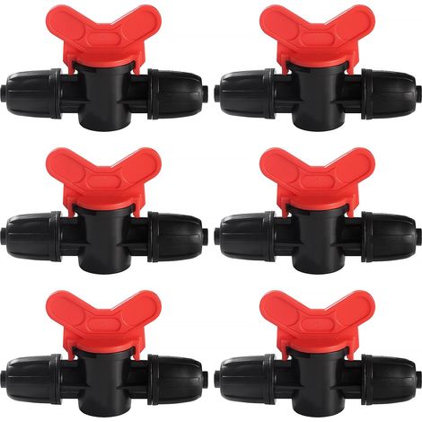 6 Pièces 8/12 mm Vanne Commutation D'Irrigation, Irrigation Pipe Valve Switch, Robinets de Verrouillage pour Système D'irrigation Goutte à Goutte, pour 12mm Tuyau (1/5)