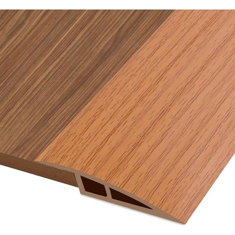 1Mx5CM Barre de Seuil Adhesive, Seuil de Porte Adhesif PVC, Barre de Seuil Rattrapage de Niveau pour Hauteur du Seuil 5mm 10mm, Rampe de Seuil Bandes de Transition Sol (Grain de Bois Jaune) (1/5)