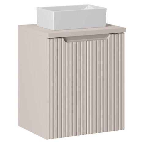 Ensemble Meuble Salle de Bain 2 portes + Vasque + Plateau L 50 x P 40 x H 59,5 cm - Astral - Beige crème - Livraison gratuite