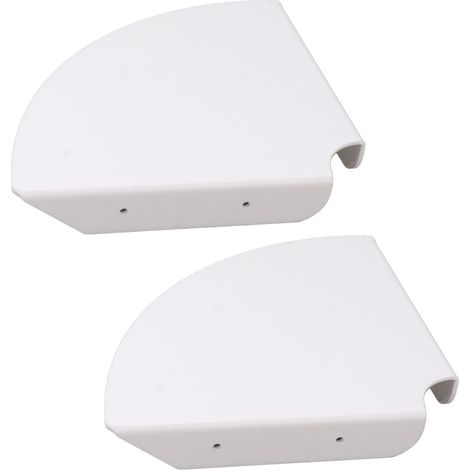 Lot de 2 étagères d'angle flottantes murales, quart de rond, blanches, pour chambres, salons et salles de douche. (1/5)