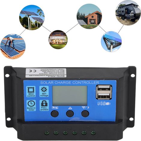 W88-A 10A PWM-Solarladeregler, intelligenter Laderegler für Beleuchtung, automatische 12V/24V-Batterieerkennung, maximale Photovoltaikspannung 50V (1/5)