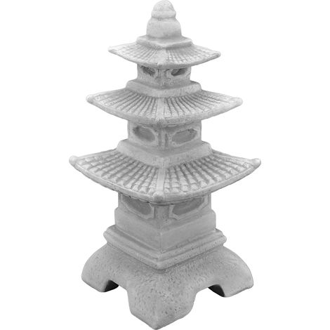 Lanterne Japonaise Massive Pagode en Pierre reconstituée, résistant au Gel (Gris) (1/5)