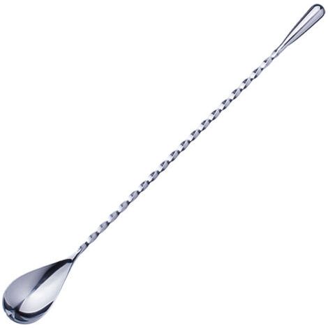BUNTHAUS Cuillère à Cocktail en Acier Inoxydable Cuillère de Bar à Long Manche Cuillères à Mélanger Motif en Spirale Agitateurs à Cocktail Professionnelles 30cm 2 Pièces (Argent) (1/5)