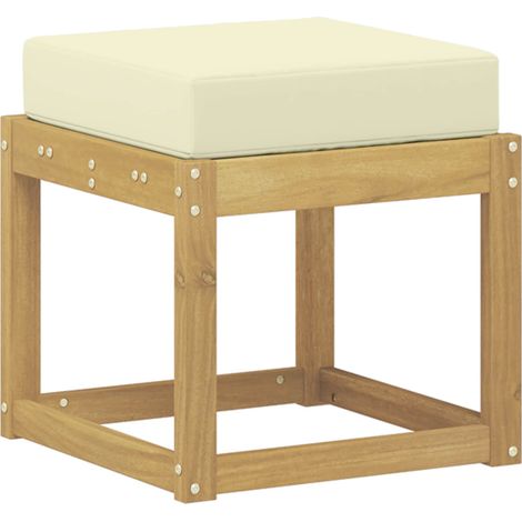 Maison Exclusive - Panca da esterno con cuscino Bianco 43 x 43 x 45 cm