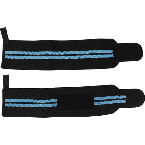 Bracelets de poignet pour haltérophilie, soutien professionnel fitness, bandes de musculation antidérapantes, protection articulations, bleu, paire de 2. (1/5)