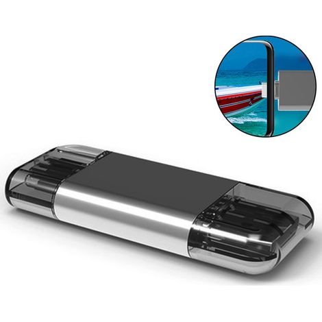 SD-Kartenleser – USB 3.0 – Typ C und Typ A – Kompatibel mit SD-, Micro-SD- und TF-Karten – Bis zu 128 GB – 90 MB/s – Für Laptops, Smartphones und Tablets – 1 Stück (1/5)