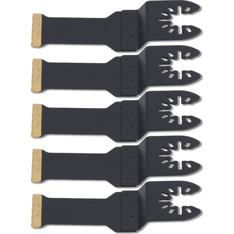 Lot de 5 lames oscillantes multifonctions professionnelles, plaquées titane, 28mm, pour outil multifonction (1/5)