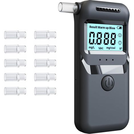 Ethylotest, Ethylotest Electronique avec Écran LCD Rétroéclairé Bleu, Alcootest Numérique Portable pour Particuliers et Professionnels (1/5)