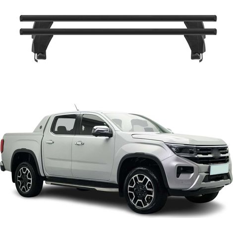 OMAC Dachträger Querträger Alu für VW Amarok II 2023-2026 – Abschließbar – T-Nut – City-Crash-getestet – Max. 50 kg Schwarz (1/5)