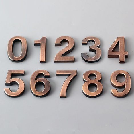 Plaque Numéro De Porte 3D Auto-Adhésive - Résine ABS - Pour Extérieur Intérieur - Chiffre Unique - 50 x 35 x 6 mm (1/5)